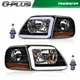 Fit for 97-04 F-150 Expedition LED DRL Headlights & Corner Lights Black/Clear