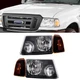 Headlamp Fits 2001-2011 Ford Ranger Headlights Assembly Set Pair Black Housing
