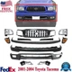 Front Primed Bumper Kit +Grille + Headlights +Brackets For 2001-04 Toyota Tacoma
