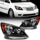 Pair Set Headlights Assembly For 2008-2010 Honda Odyssey 3.5L Black Housing