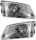  Driver and Passenger Side Headlight For Mazda 626 2000-2002