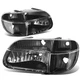 Fit 1995-2001 Ford Explorer Pair Black Housing Clear Corner Headlight/Lamp Set