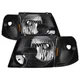 Ford 02-05 Explorer Black Housing Replacement Headlights + Corner Lamps Set