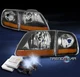For 1997-2003 Ford F-150 Harley Davidson Style Headlights Lamp Black w/8000K HID