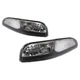 Black Clear Bumper Signal Lights For 97-04 Chevy Corvette C5 Left & Right Side