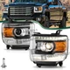 Clear OE Style LED DRL Head Lights Lamps For 2014-2018 GMC Sierra 1500 2500 3500