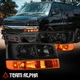 Fits 2003-2023 Chevy Express/GMC Savana Headlight Bumper Lamps Smoked/Amber 4Pcs