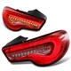 For 2013-2020 Scion FRS FT86 Subaru BRZ DRL Red/Clear Lens LED Tail Lights Lamp