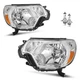 Pair Headlights Assembly For 2012-2015 Toyota Tacoma Pickup Chrome Headlamps
