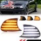 2X Smoke Switchback LED DRL Corner Signal Lights For 2000-2001 BMW 3-Series 2-DR