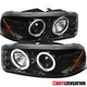 Fit 2000-2006 GMC Sierra 1500 Yukon Slick Black LED Halo Projector Headlights