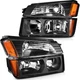 Headlights Assembly For 2002-2006 Chevy Avalanche Front Replacement Headlamps