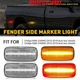 LED Side Marker Lamps Clear Lens For 10-18 Dodge Ram 2500HD 3500HD Dually 4-20X