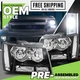 L+R Black Clear Headlight+6000K LED Lamp Bulb fit 2007-2014 Chevy Tahoe/Suburban