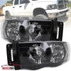 Black Fits 2002-2005 Dodge Ram 1500/ 2003-2005 Ram 2500 3500 Headlights Lamps