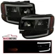 Fits 2000-2006 GMC Sierra Yukon XL Denali Smoke LED Tube Headlights Bumper Lamps
