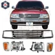 1993-1998 Toyota T100 Pickup Silver Gray Grille Headlight Signal Light 5pcs