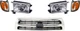 4RUNNER 99-00 GRILLE 5-pc Kit w/ Corner Light and Headlight Chrome Shell/Silver