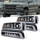 DOT LED Headlights Assembly DRL Turn Signal Lamps For 1999-2002 Chevy Silverado