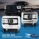 For 14-18 GMC Sierra 1500 2500HD 3500HD LED DRL Black Headlights Lamp Left+Right