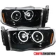 Fit 2002-2005 Dodge Ram 1500 2500 3500 Slick Black LED Halo Projector Headlights