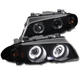 For 99 00 01 BMW E46 323i 325i 328i 4dr LED Halo Projector Headlight Black/Smoke