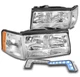 FOR 97-99 CADILLAC DEVILLAC CHROME HEADLIGHTS+CORNER LIGHT W/BUMPER BLUE LED DRL