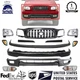 Front Primed Bumper Kit + Grille &Headlights Kit For 2001-2004 Toyota Tacoma 4WD