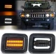For 2003-09 Hummer H2 SUV SUT SMOKE Front Corner DRL Turn Signal Lights Set of 2