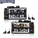 Fit For 88-98 Chevy GMC Sierra C/K Silverado Black LED Tube Headlights Headlamps