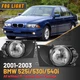 For 01-03 BMW E39 525i 530i 540i 5 Series Fog Lights Clear Glass Lens Lamp Pair