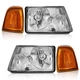 Pair Headlights Assembly For 2001-2011 Ford Ranger Chrome Headlamps w/o Bulbs