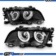99-2001 BMW E46 3-Series Sedan 323i 328i 330 LED Halo Black Projector Headlight