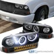Fits 1998-2004 Chevy S10 Blazer Halo Black Projector Headlights+LED Bumper Lamps