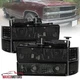 Smoke Headlights+Parking Corner Lamp Fits 1994-1998 Chevy C10 C/K Tahoe Suburban