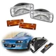 4x Side Marker Turn Signal Light Lamps Clear & Amber Lens For Chevy Camaro 85-92