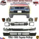 Front Bumper + Grille Chrome + Valance + Lamps For 1992-1995 Toyota Pickup 4WD