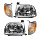 Headlights Headlamp Clear w/bulbs Set For 2000-2004 Toyota Tundra Regular/Access