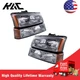 Headlight Assembly Fits Chevy Silverado 2003-07 1500/2500HD Halogen Chrome Amber