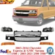 Front Grille Assembly + Headlight Kit For 2003-21 Chevy Express / GMC Savana Van