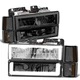 Fit 94-00 GMC C/K 1500-3500 LED DRL Headlight+Signal+Amber Corner Lamp Smoked