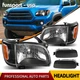 Headlights + Bumper Lights For Toyota Tacoma 2001-2004 Black Housing Headlamps