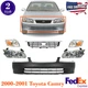 Front Bumper + Grille Assembly + HeadLights Kit For 2000-2001 Toyota Camry