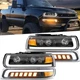 4X LED Headlights DRL Assembly For 1999-2002 Chevy Silverado 2000-2006 Suburban