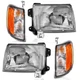 Pair Headlights For 2005-2007 Nissan Pathfinder 2005-2008 Nissan Frontier Chrome