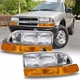 Fit For 1998-2004 CHEVY S10/BLAZER Pickup Headlights Assembly Headlamps Set(2)
