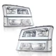 Bumper Headlights for 03-06 Chevy Silverado Avalanche 1500 2500 LED DRL Chrome