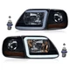 LED Headlights Corner Lights for Ford F150 1997-2004 Smoky Black Amber FO2502182