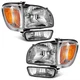 Pair Headlights For 2001-2004 Toyota Tacoma + Corner Signal Lights + Bumper Lamp