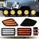 Sequential Front LED Signals Turn Light Bumper For 1997-2006 TJ Jeep Wrangler